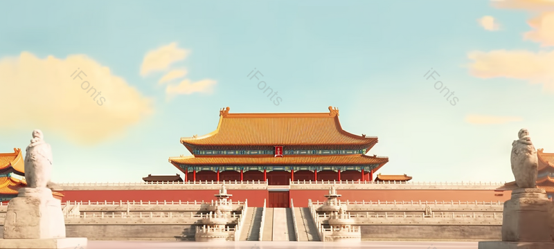 中国故宫建筑午门无人的台阶楼梯国庆节插画,插画/手绘图,插画/手绘图库,插画/手绘图下载,插画/手绘